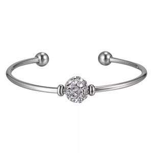 Silver Fireball Bangle Cuff Bracelet made with Swarovski Crystals ~ Brand New!